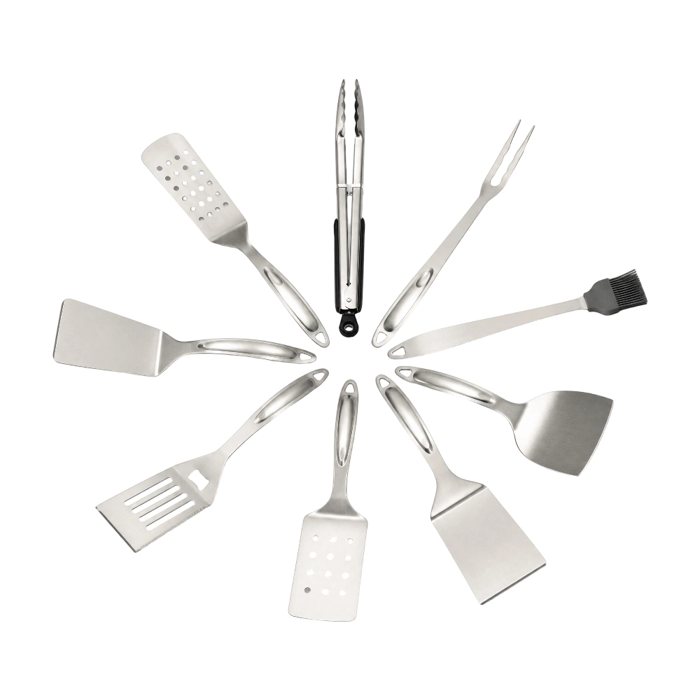 9-Piece Stainless Steel Pizza & BBQ Tool Set
